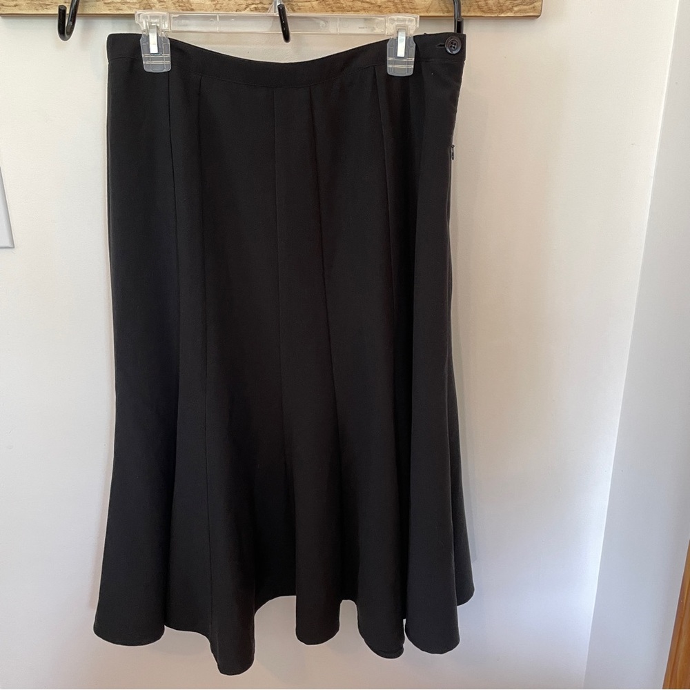 Women’s Black Size 12 Modest Maxi Skirt Trumpet Flare Long Stretchy